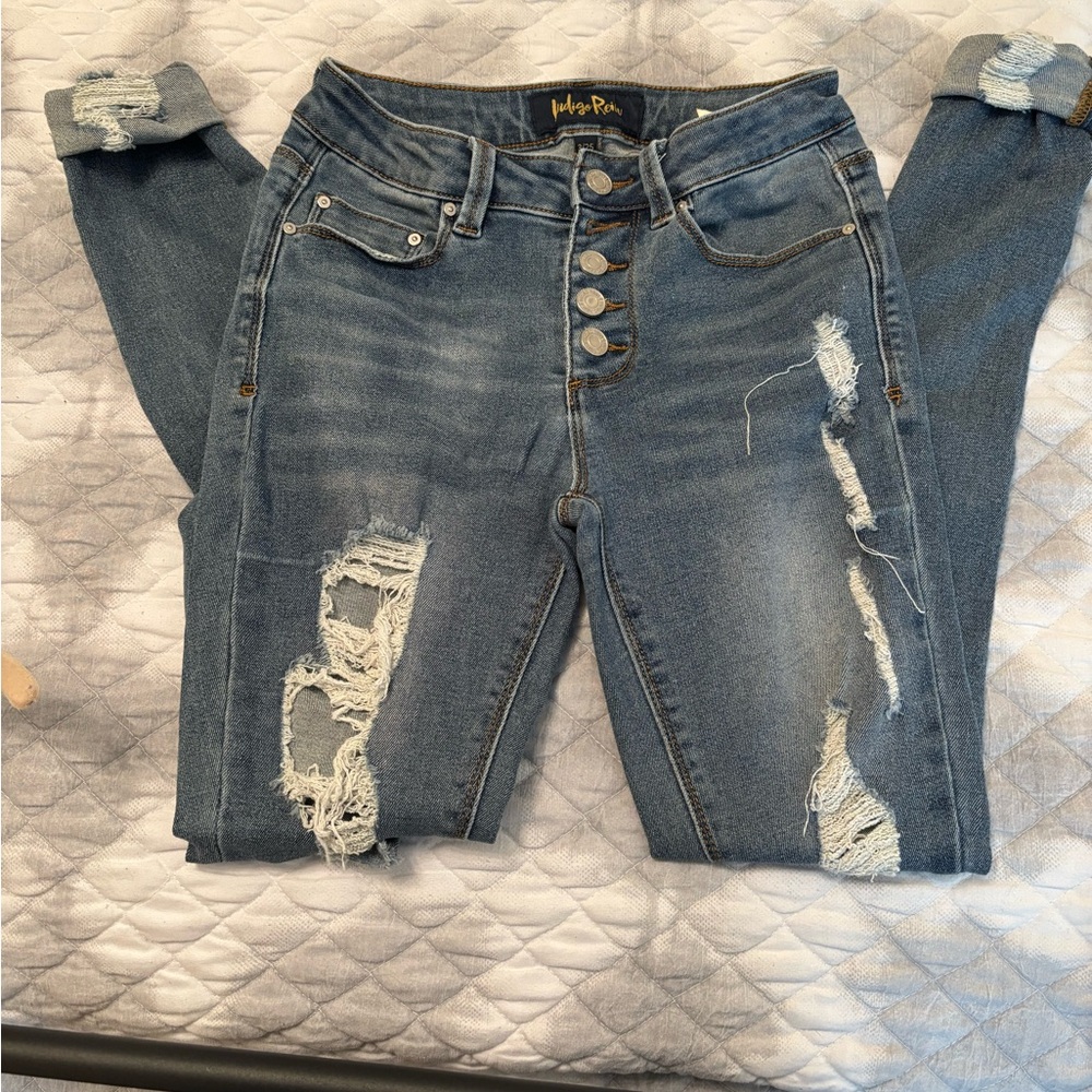 Indigo Rein High-Rise Ripped Denim Jeans